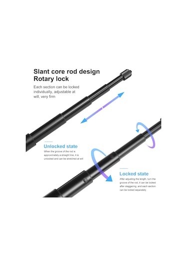 Sones Puluz 150cm Metal Selfie Çubuğu Monopod Insta360 One Rs / X2 / X3 / X4 İçin