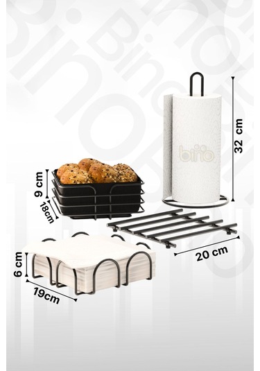 Sofra Mutfak Sunumluk Rulo Peçetelik Havluluk Nihale Ekmeklik 4lü Sofra Seti Mutfak Düzenleyici