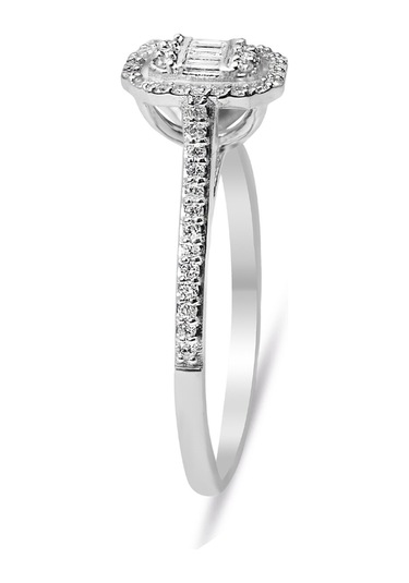 Modern Tasarım 0.25 Ct Baget Kare Tektaş Yüzük