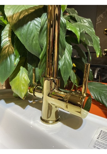 İsaoğlu Yapı Gold Arıtmalı Evye Bataryası Arıtmalı Mutfak Musluğu Arıtıcılı Musluk Gold Batarya Gold