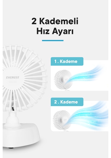 Everest EFN-504 Taşınabilir Masaüstü USB Fan