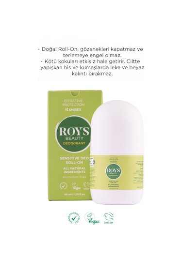 Roys Beauty Hassas Koruma Unisex Roll-On Deodorant 50 ML