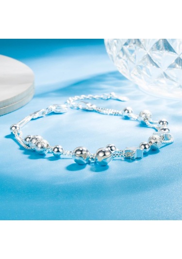 Moda Çift Katmanlı Yıldız Çan Bileklik Yıldız Çok Yönlü Takı Beyaz