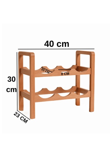 2 Katlı Ahşap Şaraplık Şık Modern Tasarım Şişe Rafı Yıllandırma