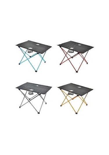 Prestigegoods 8249 Dış Mekan Ultra Hafif Alüminyum Katlanır Küçük Taşınabilir Piknik Masası Turuncu Turuncu