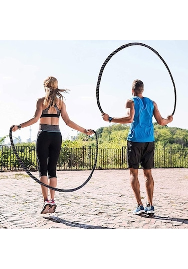 Profesyonel Atlama İpi, Sayılabilir, Ayarlanabilir Uzunluk, 25/2,8 Mm, Güç Antrenmanı, Kaymaz Saplar, Polyester, Siyah