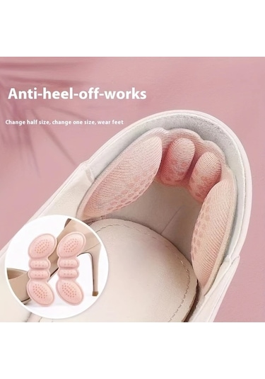 Willowhaven 4 Çift Bej Kadın Topukluğu Yastıklı Ayakkabı İç Tabanı Ayarlanabilir Rahat