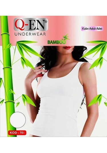 Q-En 6'Lı Bayan Bambu Atlet Kalın Askılı B701