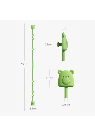 Sones Ayı Silikon Emzik Zinciri Bebek Diş Kaşıyıcı Oyuncak Düşme Önleyici Halat Emzik Klipsi Sarı