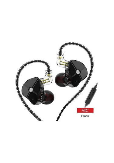Kulak İçi Kulaklık, Hıfı Demir Çarklı Ağır Bas, Mikrofonlu Siyah - Siyah