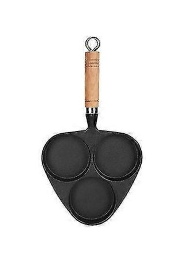 Kızarmış Yumurta, Krep Ve Biftekler İçin 3 Delikli Tasarımlı Döküm Demir Kızartma Tavası - Kahvaltı Makinesi Diğer