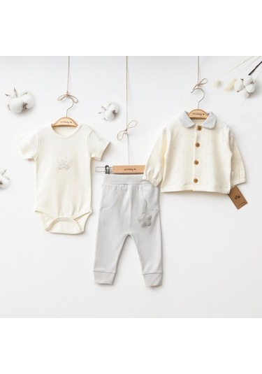 Ciccim Baby 3lü Takım Mobile Stars Gri Açık Gri