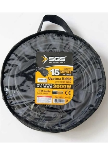 Sgs Uzatma Kablosu 15 Metre 3x1mm Sgs2191