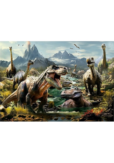Educa 1000 Parça Puzzle Vahşi Dinozorlar - 19924 - Fierce Dinosaurs
