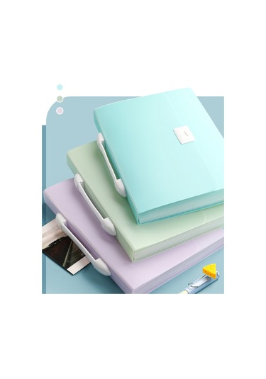 Yifomall A4 13 Katlı Suya Dayanıklı Belge Dosyası, 12 Adet Etiketli Döküman-ödev Saklama Çantası Açık Pembe