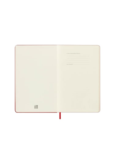Moleskine Çizgisiz Kırmızı Defter L Boy Sert Kapak