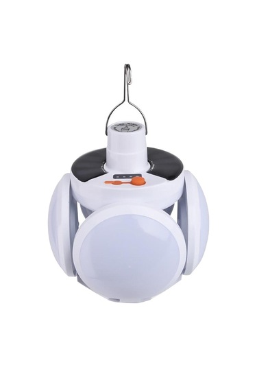 Ccgloball Güneş Led Kamp Işık Usb Şarj Ampul Mobil Gece Pazarı Işık, Durak Beyaz