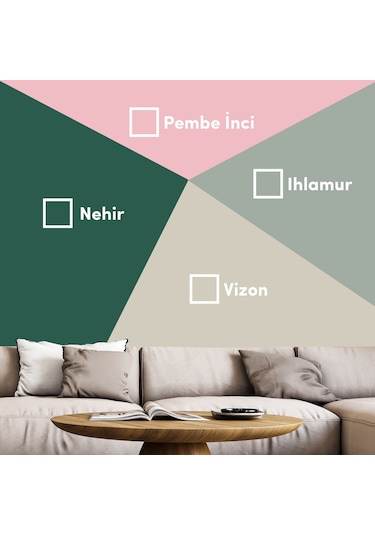 Bi Boya Geometrik Duvar Boyama Seti 3 - 1 L