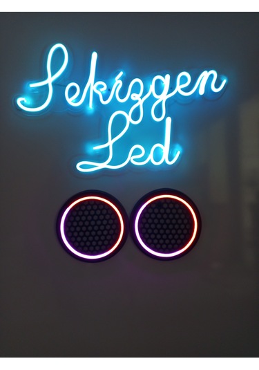 Sekizgen Led Piksel Neon Ledli 358 Mood Sese Duyarlı Kumandalı 20'lik Midrange Kapağı 1 Takım 2 Adet Kapak