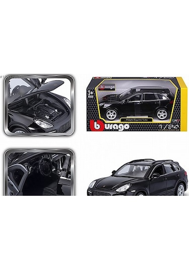 Sunman Burago 1:24 Porsche Cayenne Turbo Model Araba S01021056 18-21056 Siyah