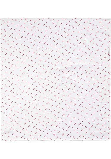 Kalp Baskılı Kız Bebek Battaniyesi 90x100 CM Ekru