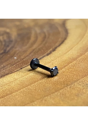 Aya Tasarım Siyah Renk Siyah Taslı Helix/kıkırdak/labret Piercing