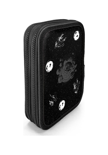 Coral High İki Katlı Düzenleyici Kalem Kutusu - Siyah Galaxy, Erkek Çocuk, Siyah Galaxy Beyaz - Siyah