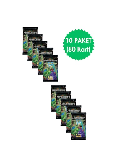 Toyika Panini Lisanslı Minecraft Koleksiyon Trading Cards 8li X 10 Paket