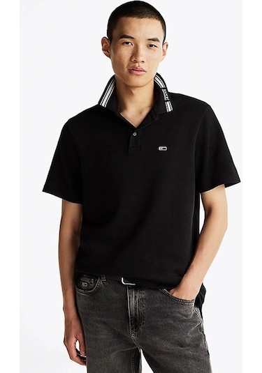 Tommy Hilfiger Erkek Siyah Regular Fit Polo Yaka T-shirt SIYAH Siyah