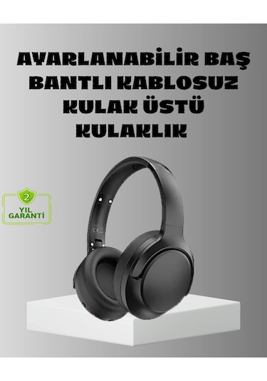 Ceylan Adam Siyah Kablosuz Bluetooth Kulaklık 300 Mah Hızlı Şarj Katlanabilir Pedli