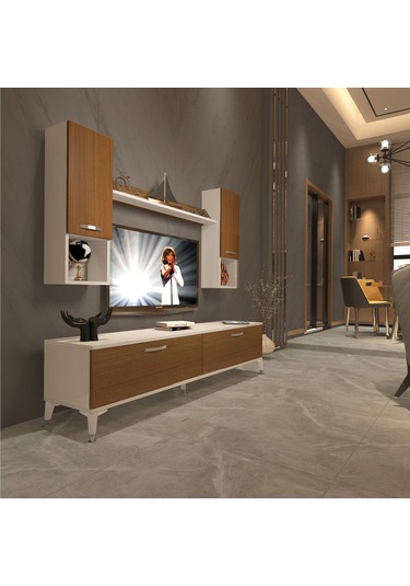 Decoraktiv Eko 5da Slm Std Silver Tv Ünitesi Tv Sehpası Beyaz - Ceviz