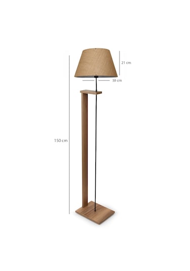 Homing Pi Ahşap Gövdeli Jüt Kumaş Başlıklı Lambader Ayd-3128