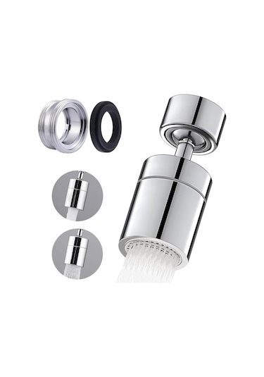Su Musluğu Braketi 360 Dönebilen Hava Musluğu Jet Regülatörü İki Jet Tipi M22/24 Banyo Ve Mutfak İçin Adaptörlü Su Musluğu Süzgeci Diğer