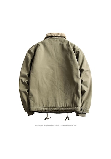 Kalınlaştırılmış Ve Kadifemsi Vintage Kuzu Derisi Erkek Ceketi Yeşil