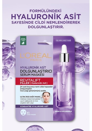 L'Oreal Paris Revitalift Filler Dolgunlaştırıcı Serum Maske 3'lü