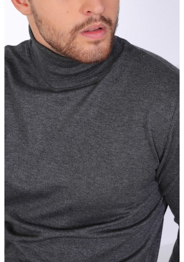Ferraro Antrasit Balıkçı Yaka Pamuk Kazak Antrasit