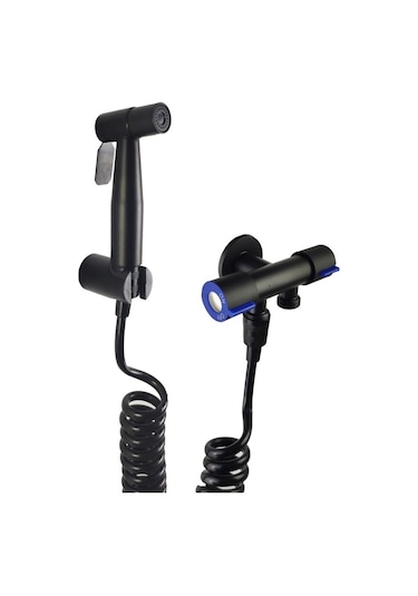 Dinosaurs 2m Paslanmaz Çelik Tuvalet Musluk Seti - Siyah Altın