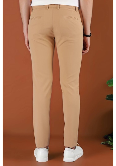 P 1123 Slim Fit Camel Spor Pantolon Camel