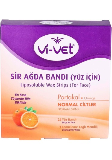 Vi-Vet Portakal Normal Ciltler için Yüz Bölgesi Ağda Bantları 24'lü