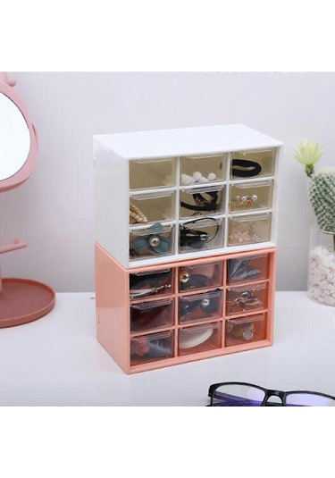 Ganzhoushop Çok İşlevli Ayarlanabilir Makyaj Düzenleyici Masa Yönetimi Düzenleyici Tutucu Makyaj Saklama Kutusu Kırtasiye Tutucu Rafı Whiterose Kırmızı