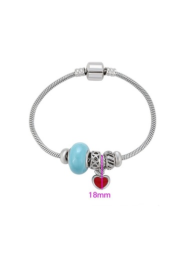 Kalp Detaylı Platin Kaplama Charm Kadın Bileklik Silver