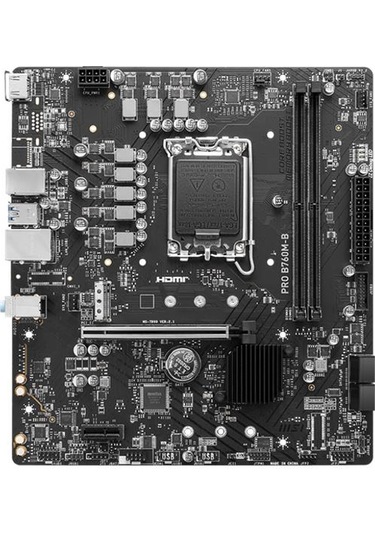 Msı Pro B760m-b Ddr4 4800mhz 1xhdmı 1xm.2 Usb 3.2 Matx 1700p 12. / 13. Ve 14. Nesil İşlemci Uyumlu