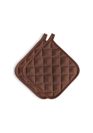 Yanmaz Ve Isıya Dayanıklı Fırın Eldiveni Ve Tutacak 2 Eldiven, 2 Tutacak Kahverengi