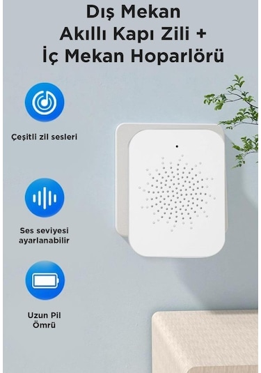 Torima X9 Beyaz Akıllı Su Geçirmez Kablosuz Kapı Zili