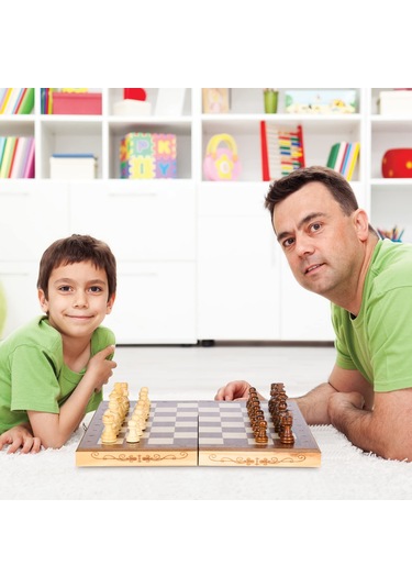 Jl Manyetik Satranç Ve Dama Seti Masa Oyunları, Ahşap