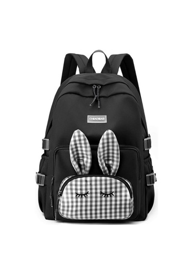 Yeni Okul Çantası Sevimli Kız Hafif Sırt Çantası Karikatür Sırt Çantası 7dfxtm Siyah