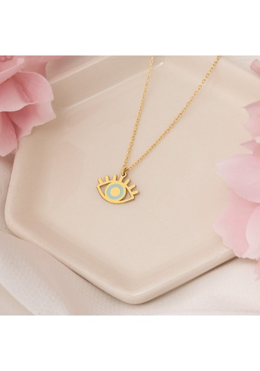 Dkmn Gümüş Gümüş Kolye Mineli Göz Kolye