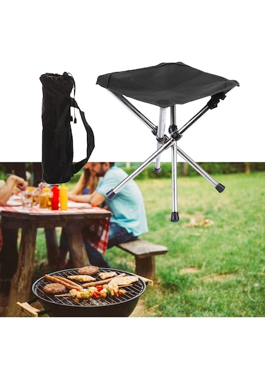 Homyl Kamp Taburesi Küçük Katlanır Sandalye Hafif Seyahat L Siyah Çok Renkli