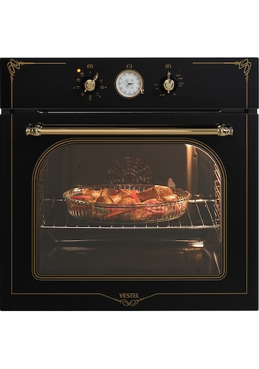 Vestel AF-7688 RS Rustik 70 L Ankastre Fırın Siyah