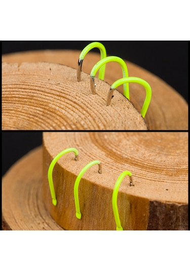 Kosona 50 Adet Sarı Floresan Oltacı İğne 11 - Yüksek Karbon Çelik Balık Tutma Aracı